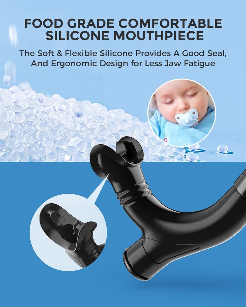 OMID SN1 Snorkel for Adult Youth, Diving Snorkel with One-Way Purge Valve, Food-Grade Silicone Mouthpiece - Image 4